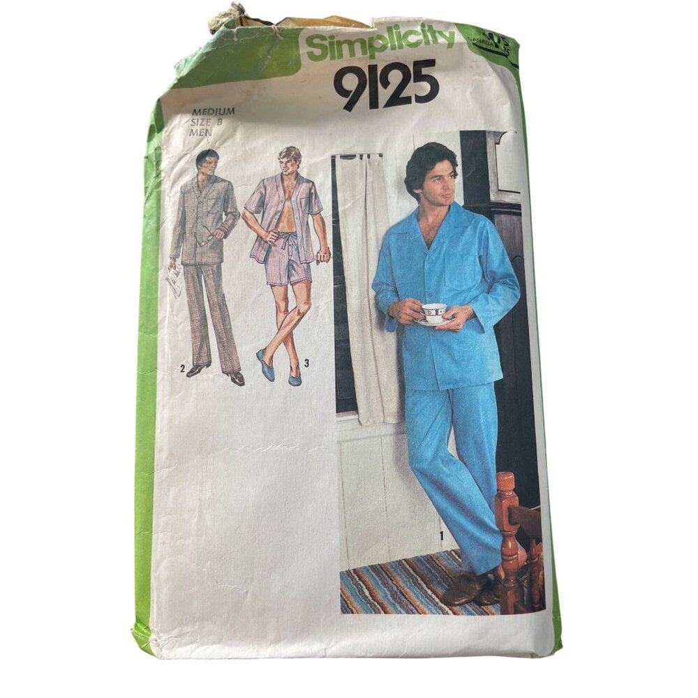 70s Simplicity 9125 Pajama Sewing Pattern Size Medium Vintage Dressmaking CUT